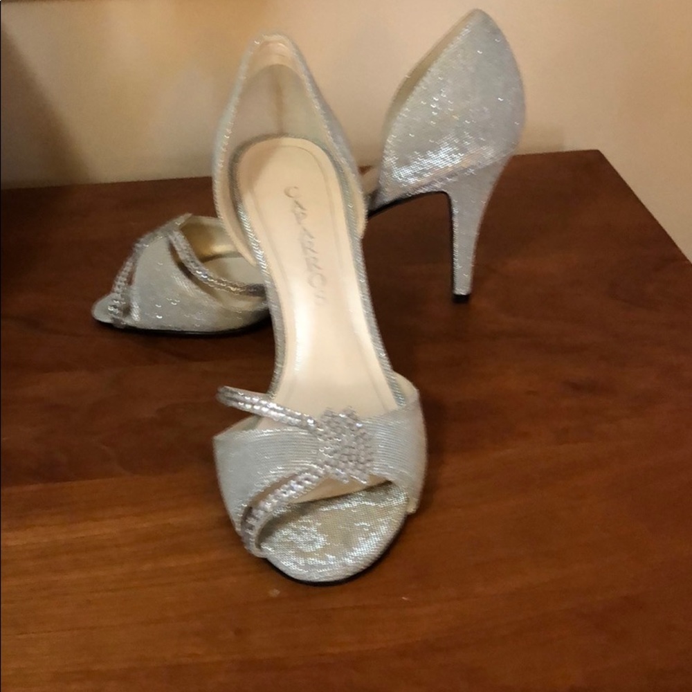 Caparros Silver Open Toe Shoes